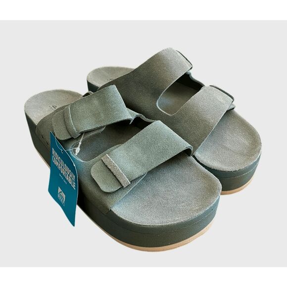 NWT Reef Ojai Gigi Platform Sandals 8 Frosty - Picture 2 of 7